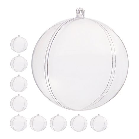 Palline acriliche da 11 cm in plastica palla decoupage set da 10 pezzi.
