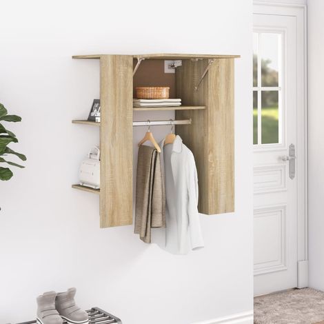 vidaXL Scaffale Ingresso Rovere Sonoma 97,5x37x99 cm Legno Multistrato (1/5)