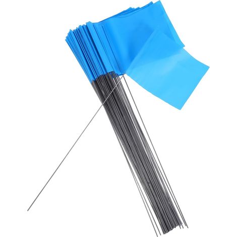 Drapeaux de Sécurité 100pcs Piquets en Fil d'Acier pour Balisage de Chantier et Pelouse Panneaux Résistants Utilisation en Extérieur (1/5)