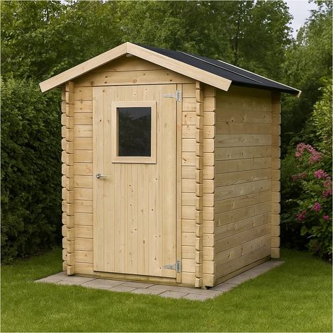 Casetta in legno 1,5x1,5 m Jack Per Attrezzi con porta singola finestrata 146x146 cm (1/5)