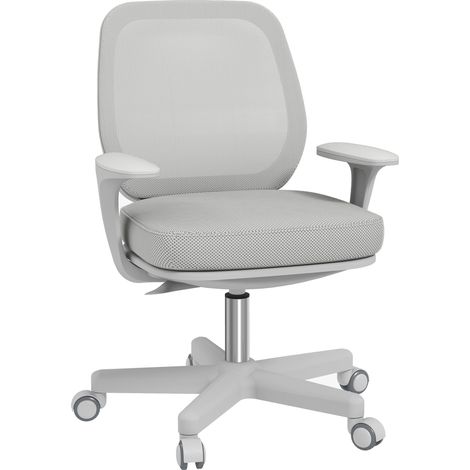 Sedia Poltrona Operativa da Ufficio 55x48x82,5-94,5 cm Tessuto a rete Grigia (1/5)