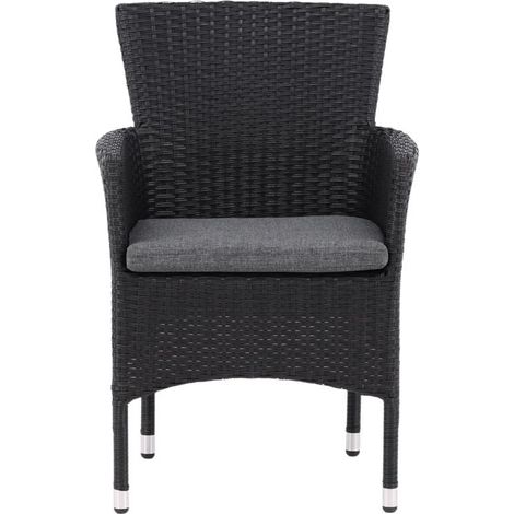 Malina chaise de jardin avec coussin empilable noir. (1/3)