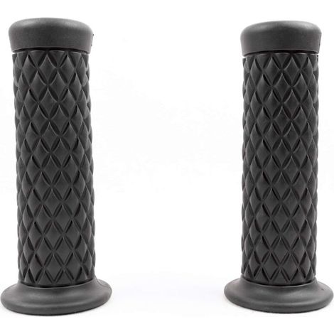 Juego de 2 puños universales antideslizantes de goma para manillar de motocicleta, aptos para motocicletas todoterreno, scooters y vehículos de cuatro ruedas (negro). (1/5)
