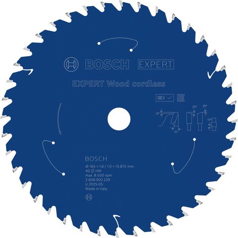 Bosch Wood cordless Circular Saw Blade 165 x 1.6/1 x 15.875 mm T40 2608902239 (1/5)