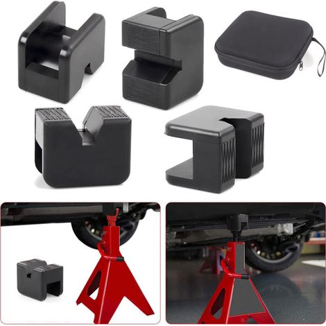 Jack Pad Caoutchouc pour Cric de Levage de Voiture Adaptateur Fendue Cadre Jack Stand Universel Protection du Base de Caisse Voiture (4pcs Jack Pad)