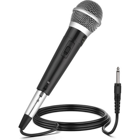 Microphones dynamiques filaires, microphones professionnels à main avec câble de 3 m et prise jack 6,35 mm pour le chant, la prise de parole en public, les mariages et la scène. (1/5)