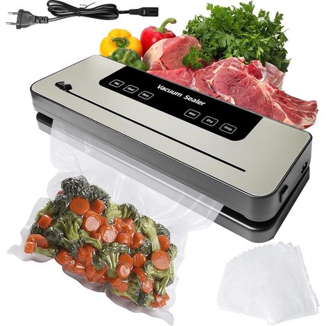 Machine Sous Vide Alimentaire 7 en 1: Soudeuse sous Vide Domestique avec 50 Sacs Réutilisables et 6 modes, Machine à vide Appareil pour Aliments Secs et Humides Viande, Légumes, Fruits (1/5)