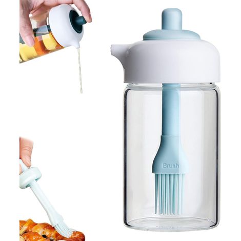 Distributeur d huile d olive deux cent trente millilitres avec pinceau pour barbecue et cuisine bouteille en verre (1/5)