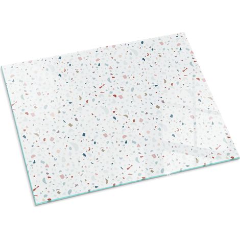 Décorative Plaque Rectangulaire avec impression en verre trempé pour cheminée indépendante de sol Motif avec petites formes 80x60 cm (1/5)