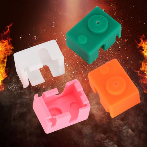 8 Pièces Housses en Silicone pour Bloc Chauffant Imprimante 3D, Résistantes à la Chaleur (1/5)
