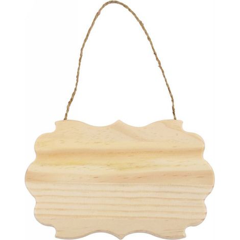 Targhetta in legno 2 pz con corda in canapa da appendere targa personalizzabile da decoupage pittura appendino per porta vignetta 12,5x20 cm (1/4)