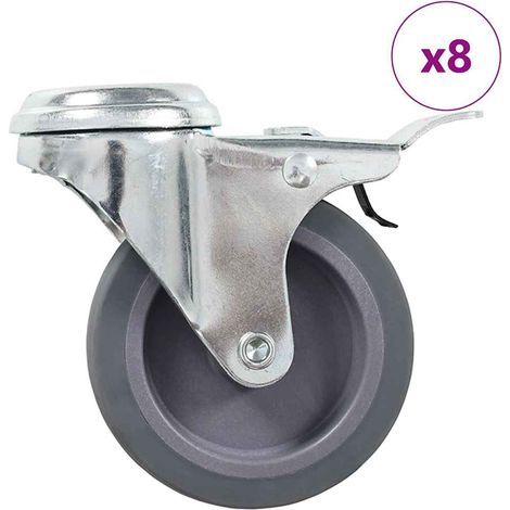 vidaXL Ruedas giratorias con agujero pasador 8 unidades 75 mm (1/5)