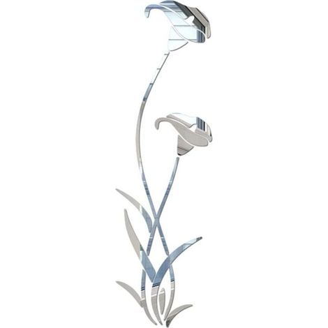Autocollants muraux en Forme de Miroir en Forme de Fleur - 100 x 29 cm - Amovibles - en Acrylique - Décoration de la Maison (1/5)