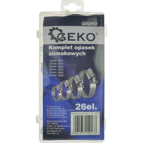 Geko Ensemble de colliers de serrage acier zingué transparent (1/3)