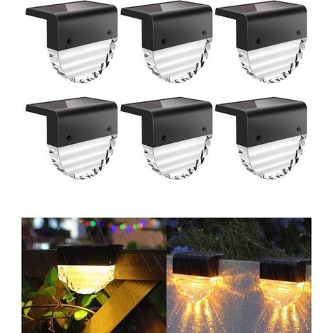 RisingFF Solar Outdoor Lights, Set of 6, Auto On/Off, for Exterior Fencing [Energy Class A+++]