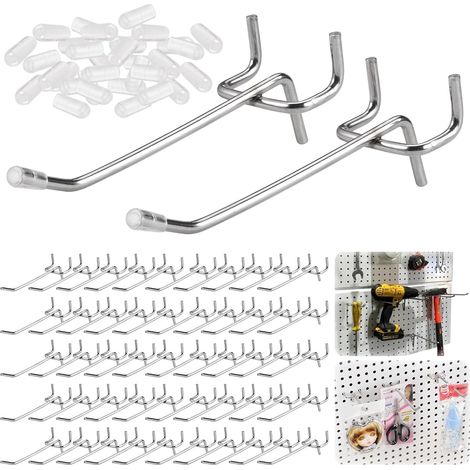 Crochet Panneau Perforé pour Pegboard,Perforé Mural,Panneaux Muraux Bois,Crochet pour Mural ,Porte Outils,Garage,Stores, Bureau,Ateliers, établi Rayonnages de Magasins (1/5)