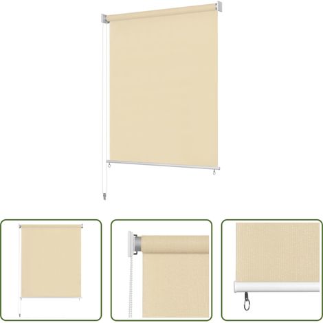 vidaXL Store balcon - Store roulant d'extérieur 220 x 140 cm Couleur crème (1/5)