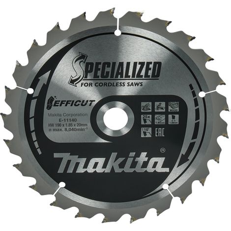MAKITA E-11140 Efficut TCT for wood 190mm x 20mm x 25T
