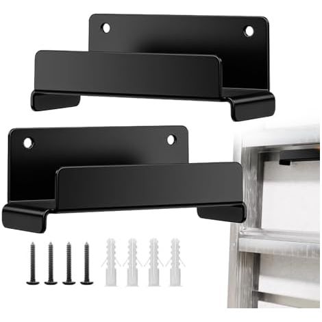Support mural pour échelle Kit de rangement gain place avec vis - Crochets d'échelle, organisation garage Béton Brique Bois Meuble Chaise Chariot Outillage Abri (1/5)
