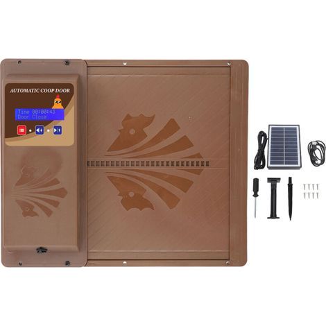 Automatic Solar Chicken Coop Door – Programmable Timer – LED Display – 3 Power Modes – Durable Plastic Material (1/5)
