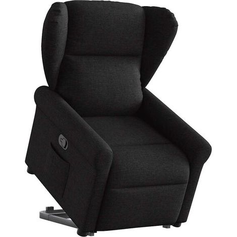 Chaise longue en tissu noir – Canapé lit relax moderne avec dossier réglable, idéal pour salon, chambre ou espace détente (1/5)
