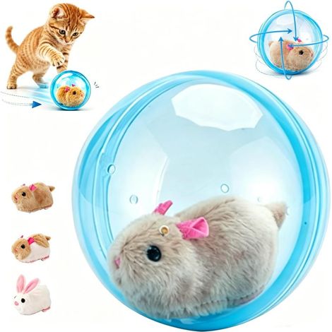 Irovami peluche simulant un chat qui marche, hamster électrique, lapin, balle roulante (1/5)