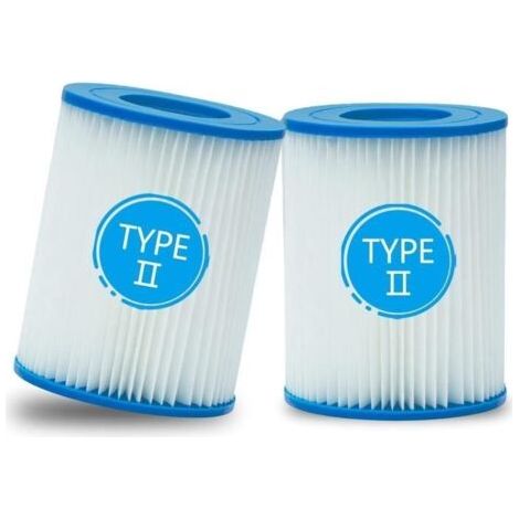 Filtre Bestway Type II - Accessoires pour Piscine Gonflable - Lot de 2 - 13,6 x 10,6 cm