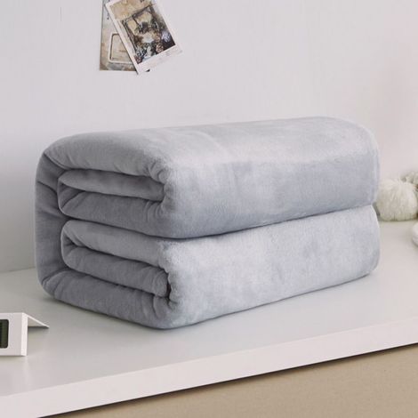 Couverture en Fausse Fourrure de Vison, Plaid Doux et Chaud pour Plaid de Canapé, Couvre-Lit Solide pour Document,70X100cm LT Grey (1/3)