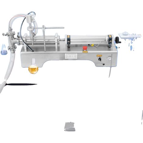 Macchina riempitrice pneumatica per liquidi, volume di riempimento 100-1000 ml, precisione ± 1%, velocità 40 bottiglie/minuto, materiale in acciaio inox 304, altezza bottiglia illimitata (1/5)