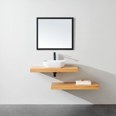 Top per lavabo da appoggio TOP rovere chiaro 100 x 46 cm