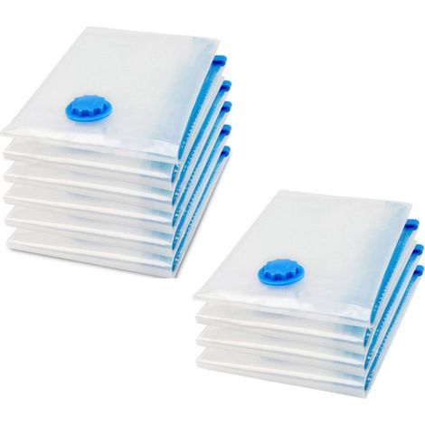 Set mit 10 Vakuum-Aufbewahrungsbeuteln für Staubsauger, Vakuum-Aufbewahrungsbeutel für Kleidung, Bettdecken, Bettwäsche, Kissen (60x80cm) (1/5)
