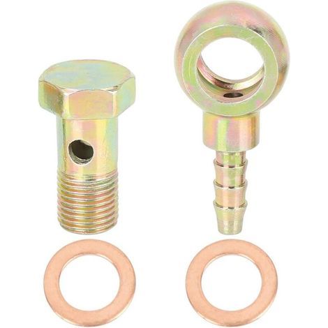 Vite banjo scanalata in bronzo da 10 mm per tubi flessibili di moto e auto (1/4)