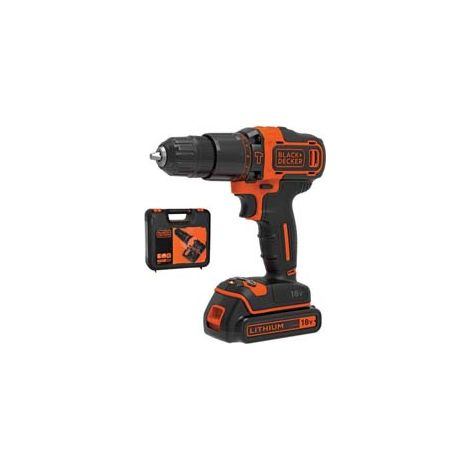 TRAPANO AVVITATORE BATTERIA LITO 18V  CON PERCUSSIONE (BDCHD18KQW)  1 batteria Litio da 1,5 Ah    BLACK&DECKER