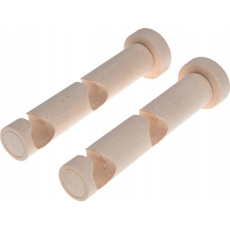 Soporte doble de madera para barra de cortina, diámetro 20 mm, sin tratar, 2 unidades. (1/5)