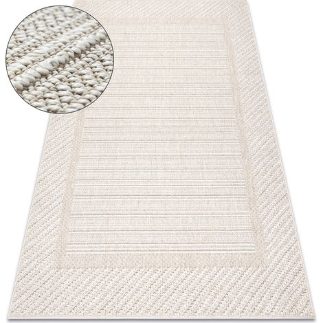 Teppich JERSEY 19261 beige - Rahmen, struktur, Schleife BOHO beige 140x190 cm