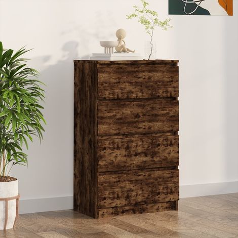 FIMEI Buffet Chêne fumé 60x35x98,5 cm Bois d'ingénierie (1/5)