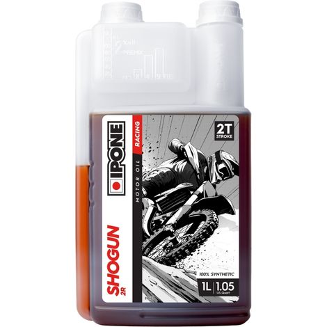 Aceite sintético Ipone Shogun 2T 1L para mezclas de combustible para scooters, motos de cross y ATV.