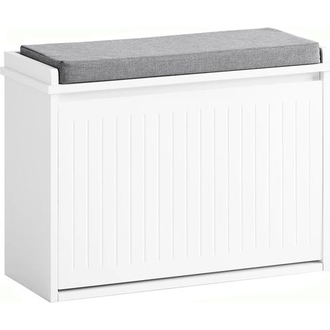 Schuhkipper mit Klappe, schmaler Schuhschrank, Sitzbank Schuhkommode ca. 62 x 46 x 26 cm (1/5)