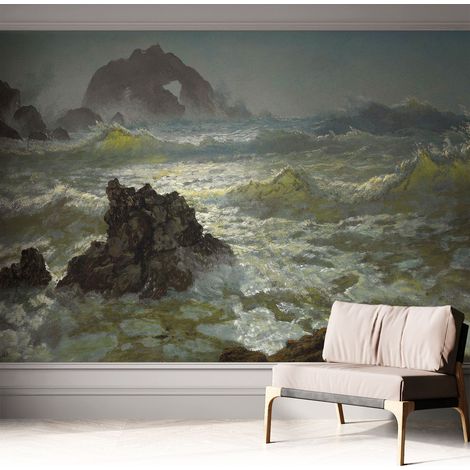 Carta da parati adesiva - fotomurale - facile da applicare - per la soggiorno - camera da letto - Mare in tempesta 312x219 cm (1/5)
