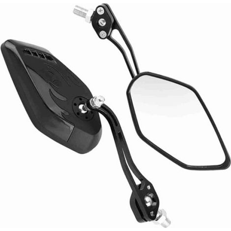 Rétroviseur Moto - Alliage D'aluminium Et Plastique Dur - Universel Pour Moto Et Scooter - 8 mm Et 10 mm - Paire (1/5)