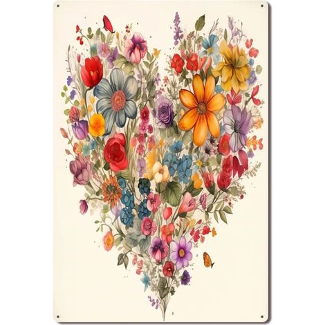 Plaque en Métal Vintage Décorative pour Jardin de Terrasse, Durable et Élégante pour Animé Vos Extérieurs 40x30 cm. (1/5)