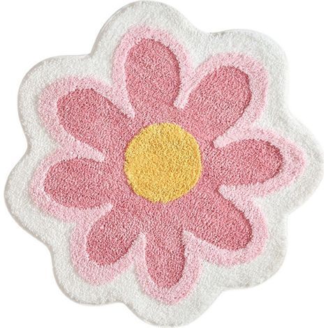Bathroom rug/bath mat - Non-slip bath mat - Floral pattern - Shower mat gift - 40401.7 cm - Pink - Polyester - Room decor (1/2)