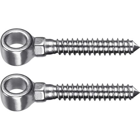Charnière de Portail M16, 2pcs Quincaillerie à œillet Crochet à Vis de Ferme Robuste en Métal pour Clôture en Bois/Portail de Jardin/Portail de Champ/Allée avec Trou de 16mm, 11cm (1/5)