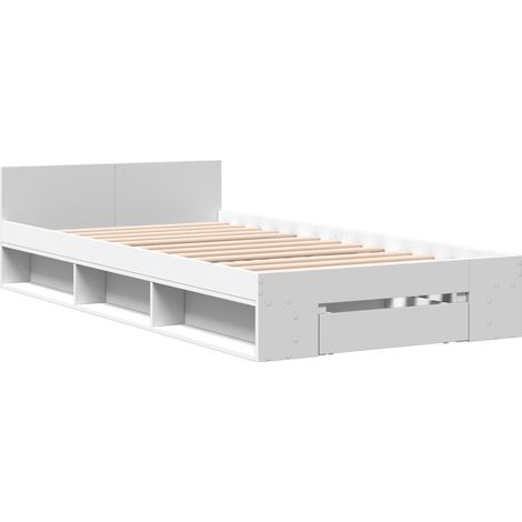 Cama con cajón madera de ingeniería blanca 90x200 cm vidaXL