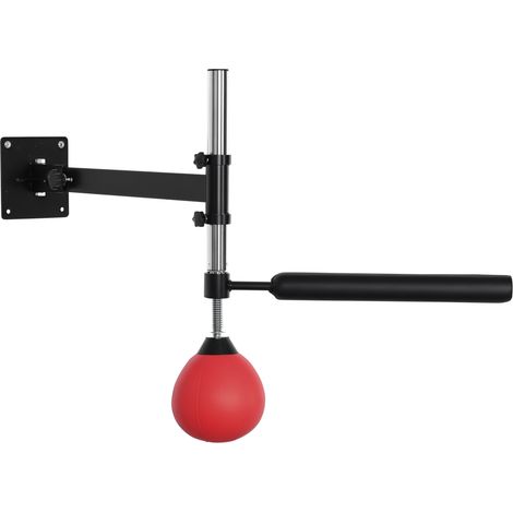 Boxgestell mit Speedball & Reflexstange, Wandmontage, höhenverstellbar, Schwarz/Rot
