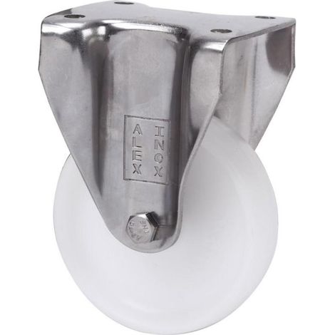 RUEDAS ALEX rueda fija  inox.17bhi60-bp plastico blanco eje liso (1/2)