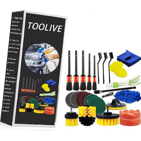 26pcs Drill Brush Attachment Set,Power Scrubber Brush Extend Long Attachment, Drill Scrub Brush for Cleaning Showers, Tubs, Bathroom, Tile, Grout, Carpet (1/5)