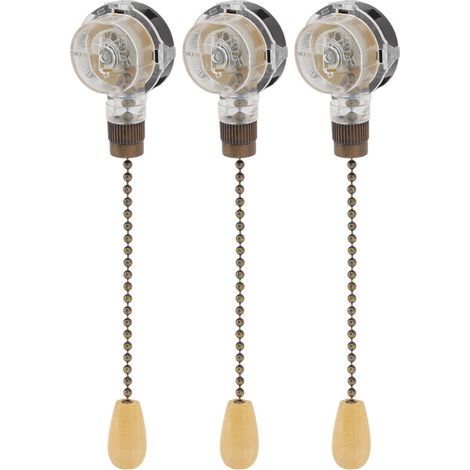 3-teiliger Zugkettenschalter für Deckenventilatoren, korrosionsbeständiger Ersatz, 250 V 3 A 125 V 6 A Lichterkettensteuerung (1/4)