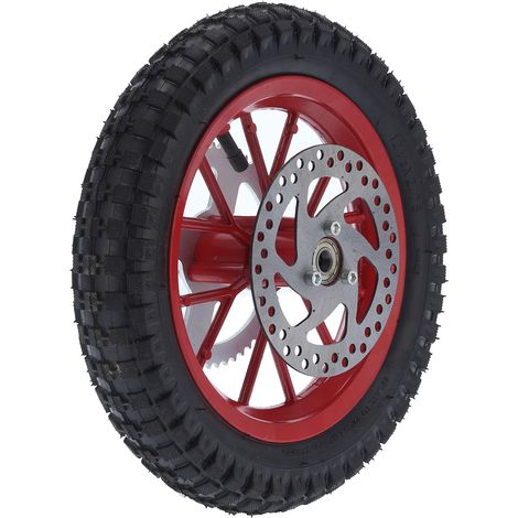 Pneu anti-dérapant en caoutchouc et acier allié pour roue arrière de mini vélo, 12.5x2.75 pouces, adapté aux motos tout-terrain 47cc 49cc 2 temps - couleur rouge. (1/5)