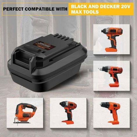 Adaptateur D'outil - Pour Batteries Dewalt 20V MAX XR Et Milwaukee M18 - Convertisseur 18V/20V - Compatible Black And Decker 20V - 1 Pièce (1/4)